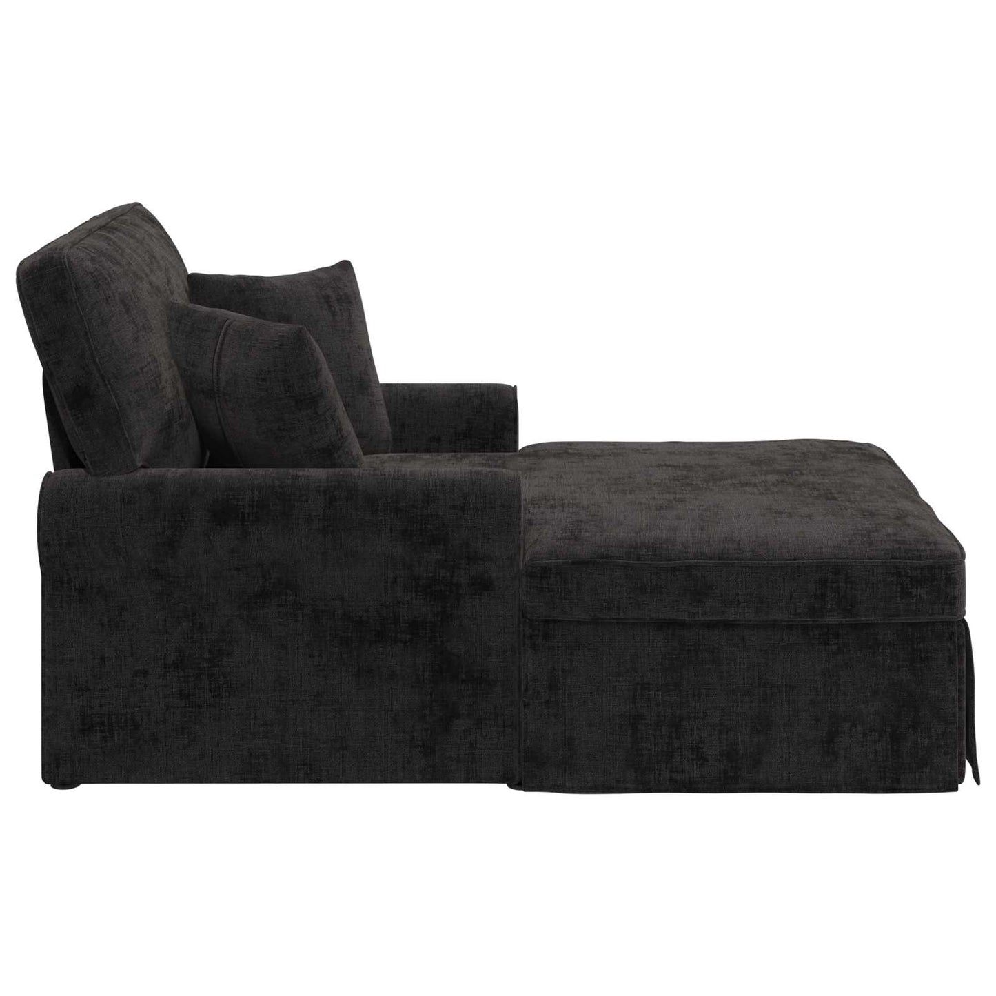 Chaise Lounge mit Rock mit Kissen Schwarz 157 x 91 x 91 cm ARES