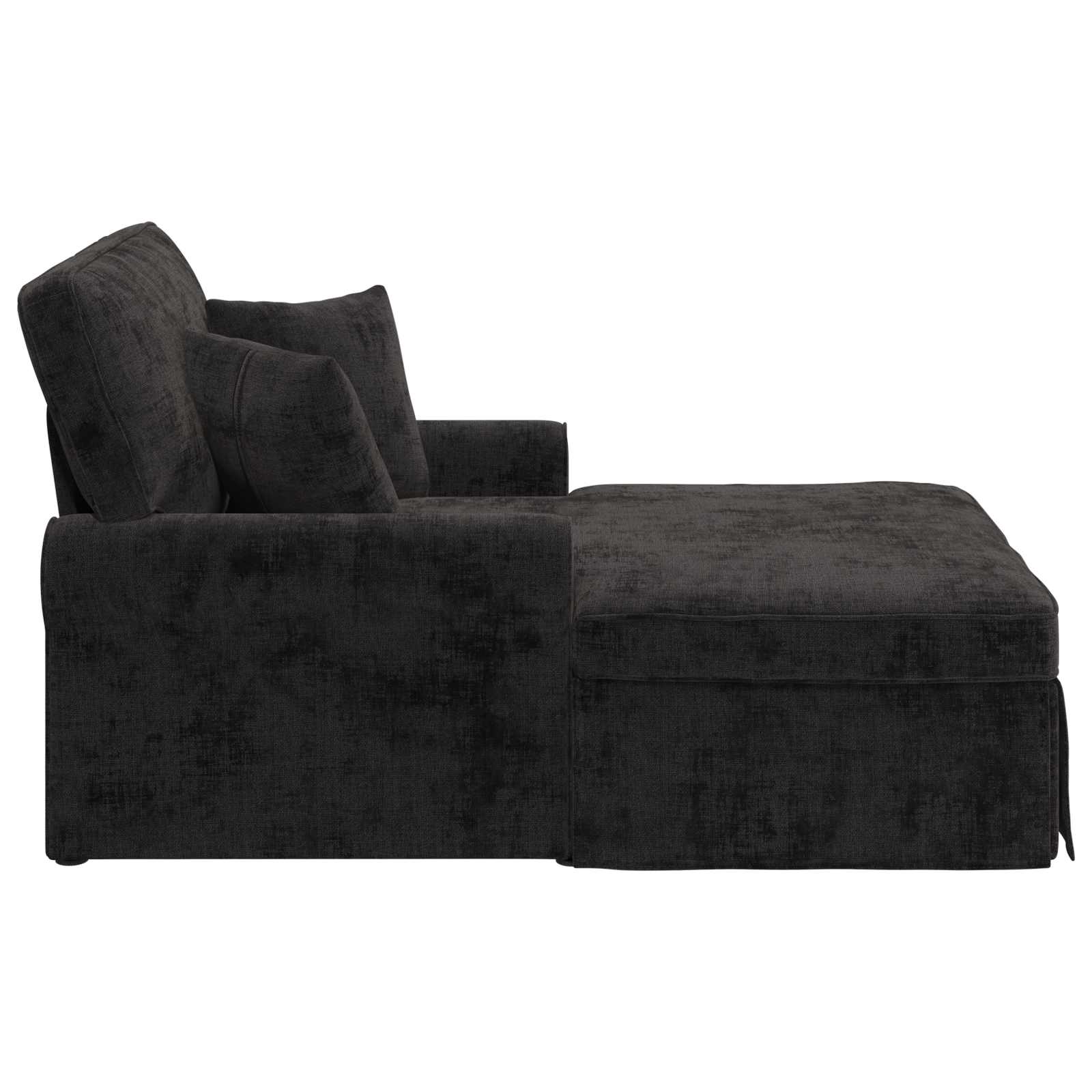 Chaise Lounge mit Rock mit Kissen Schwarz 157 x 91 x 91 cm ARES