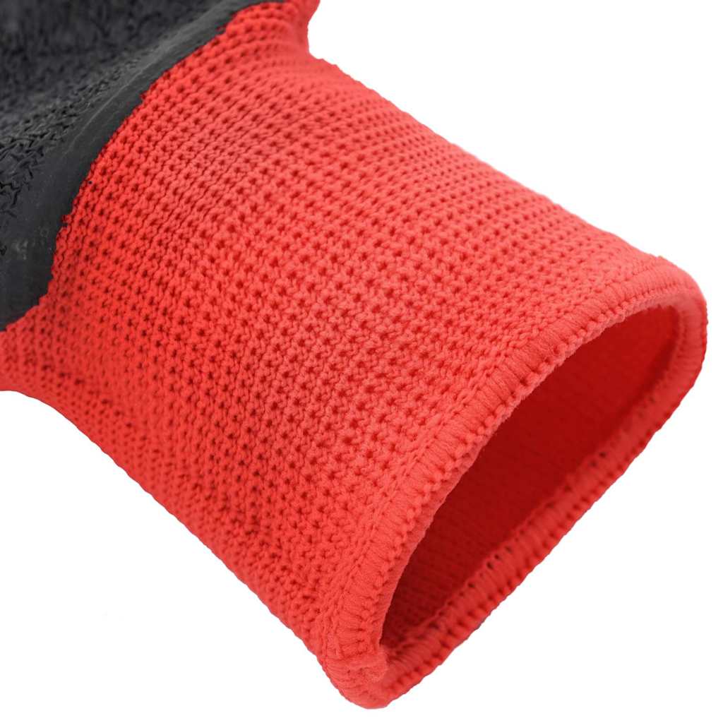 Arbeitshandschuhe 24 Stk. Rot und Schwarz 7 / S Latexbeschichtung