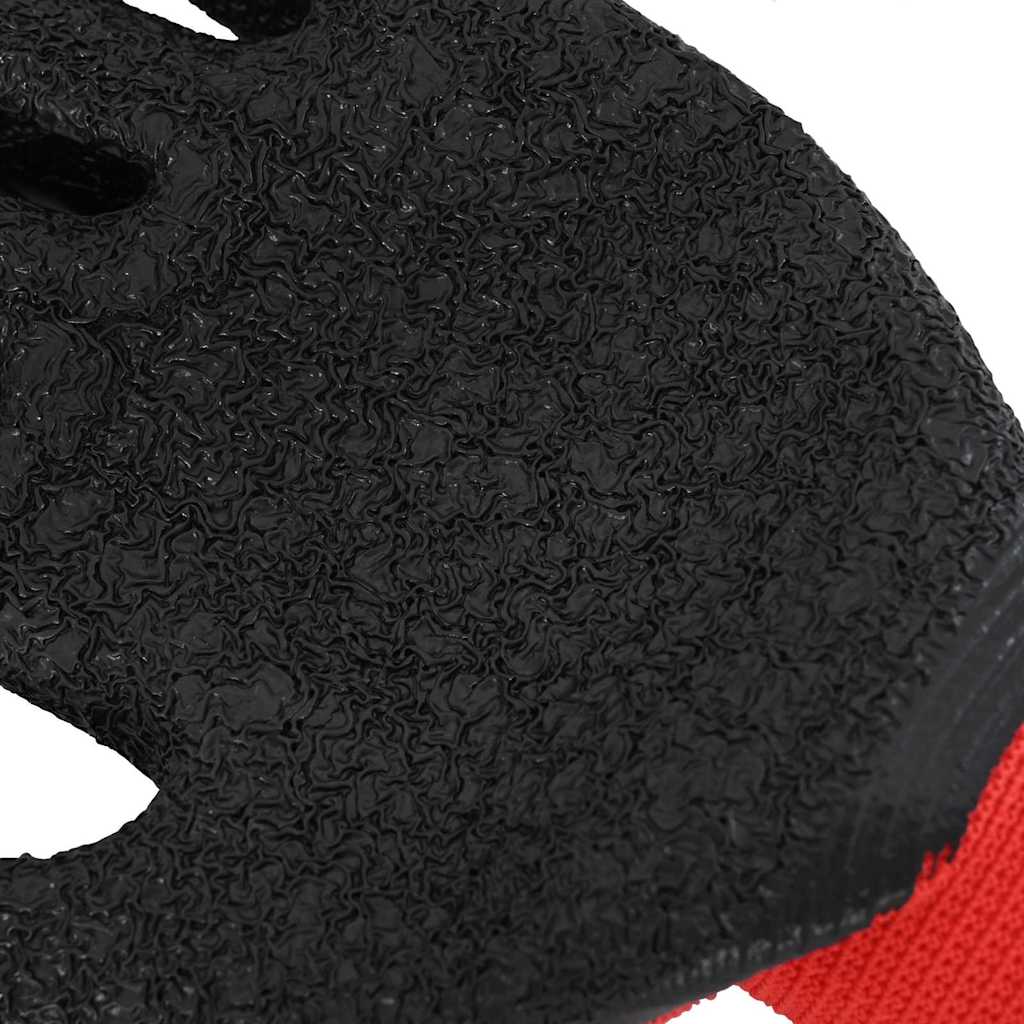 Arbeitshandschuhe 24 Stk. Rot und Schwarz 7 / S Latexbeschichtung