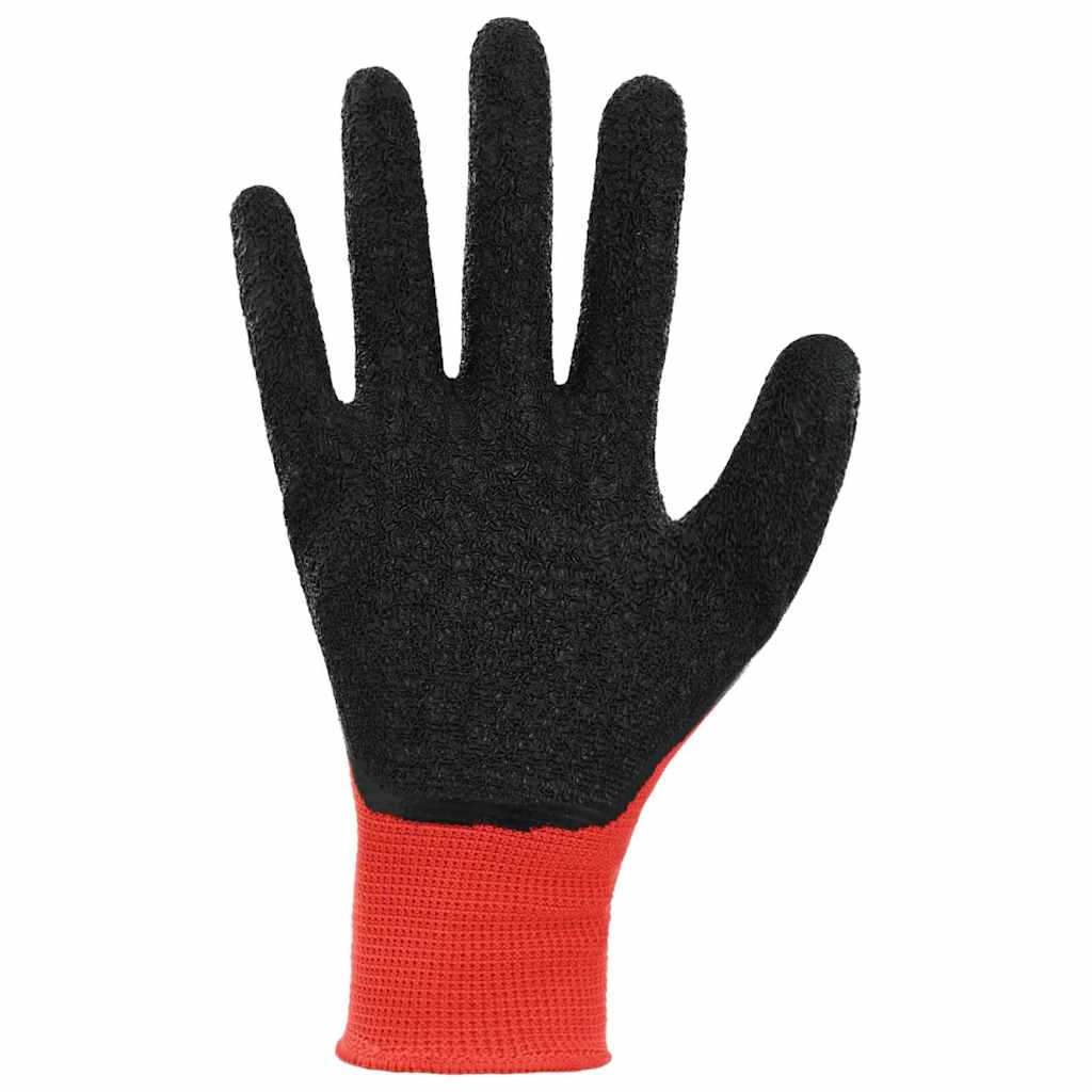 Arbeitshandschuhe 24 Stk. Rot und Schwarz 7 / S Latexbeschichtung