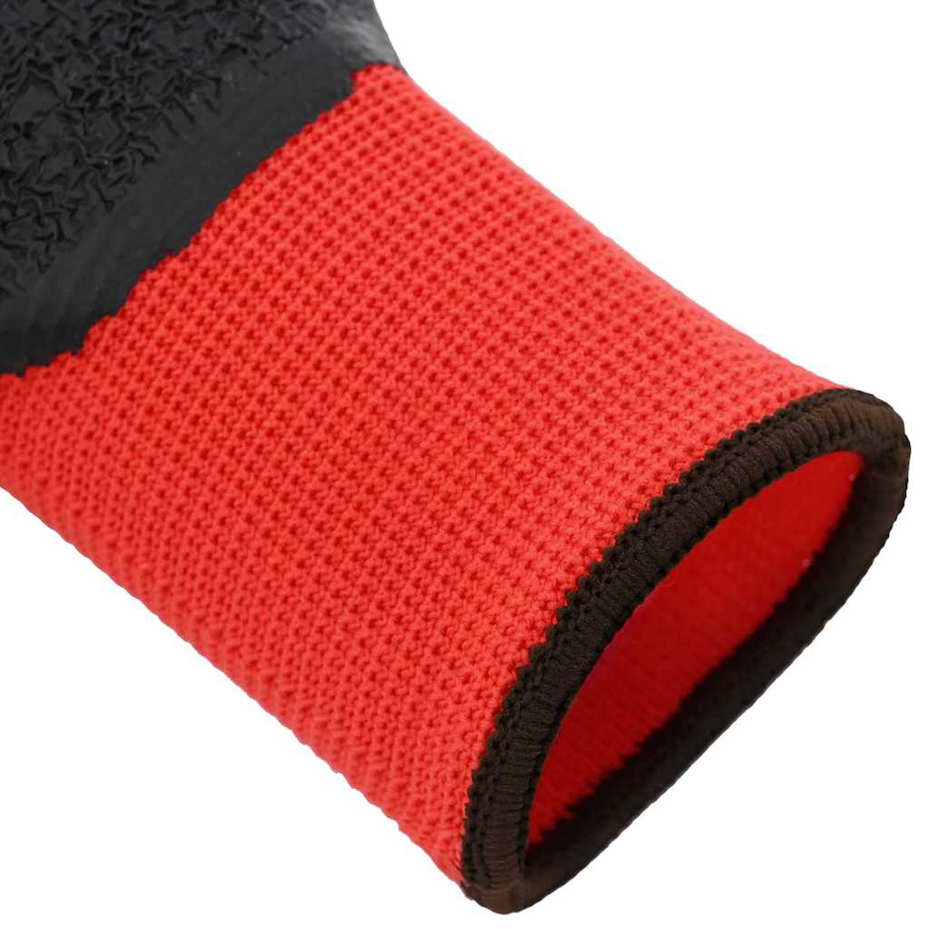 Arbeitshandschuhe 12 Stk. Rot und Schwarz 8 / m Latexbeschichtung
