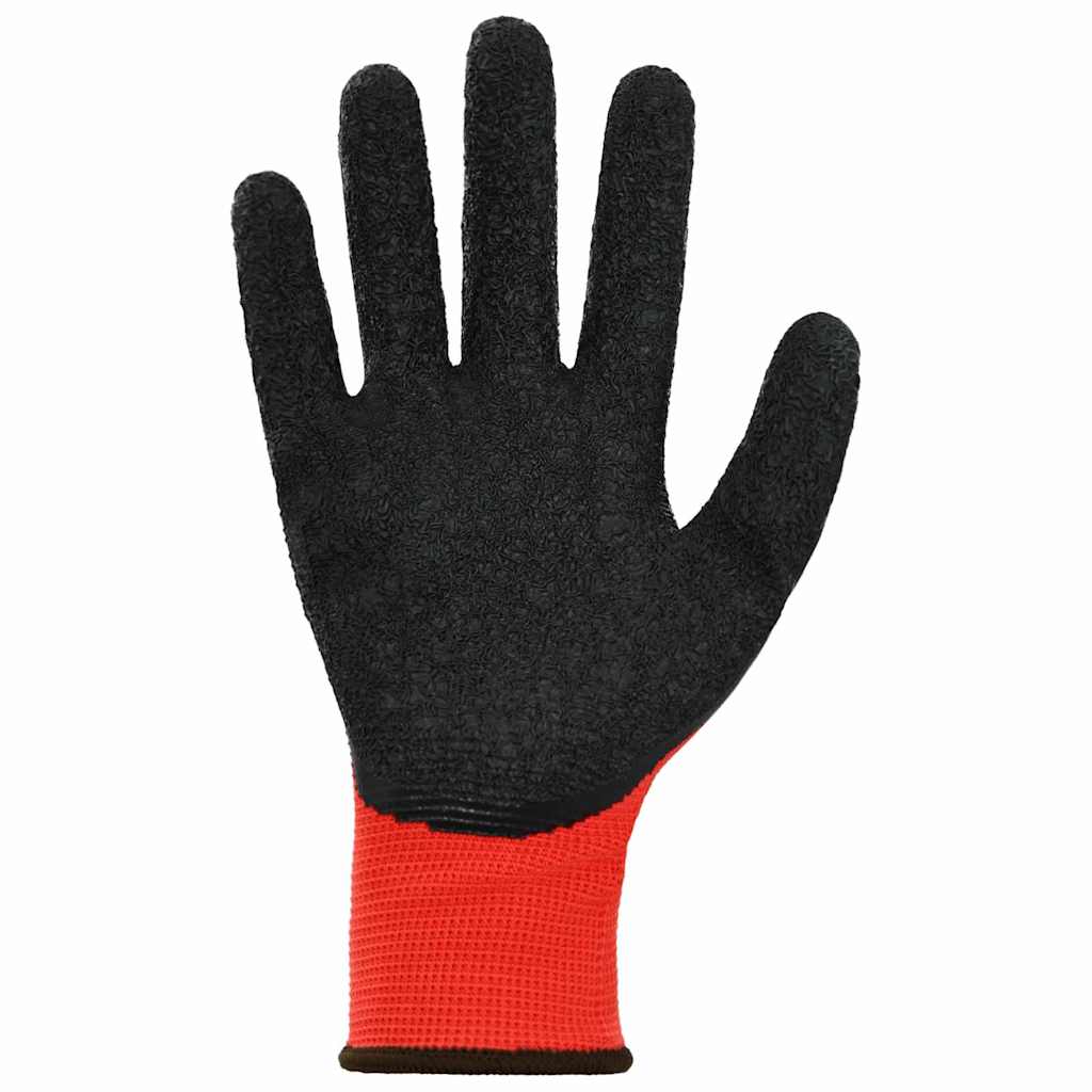 Arbeitshandschuhe 12 Stk. Rot und Schwarz 8 / m Latexbeschichtung
