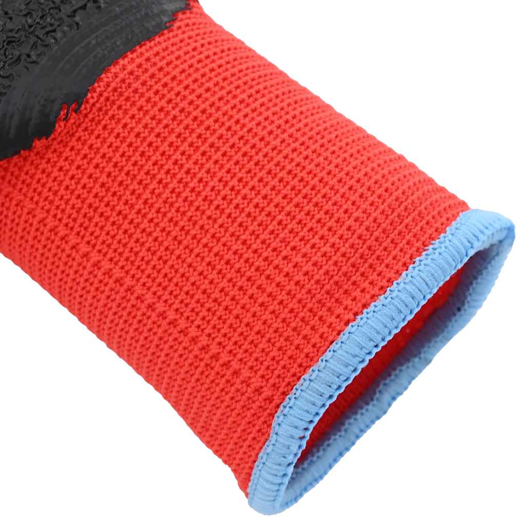 Arbeitshandschuhe 24 Stk. Rot und Schwarz 9 / l Latexbeschichtung
