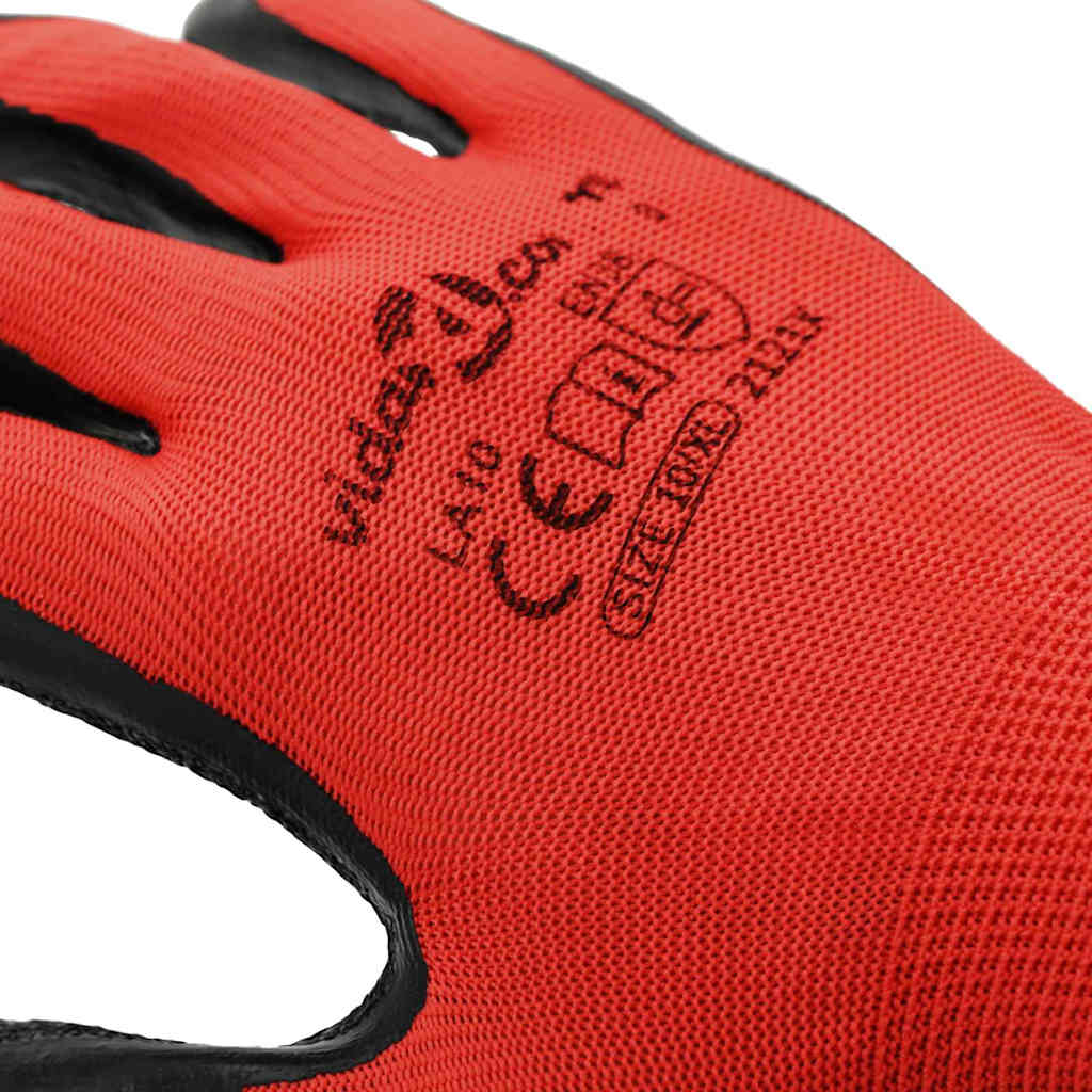 Arbeitshandschuhe 12 Stk. Rot und Schwarz 10 / XL
