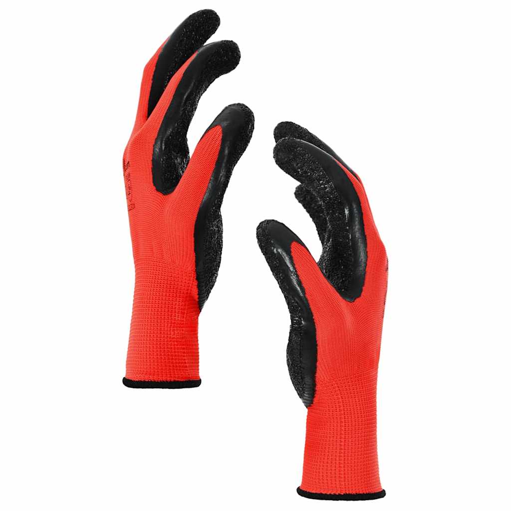 Arbeitshandschuhe 24 Stk. Rot und Schwarz 10 / XL