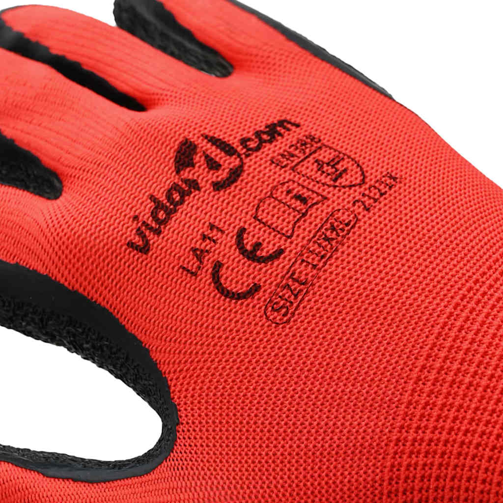 Arbeitshandschuhe 24 Stk. Rot und Schwarz 11 / XXL