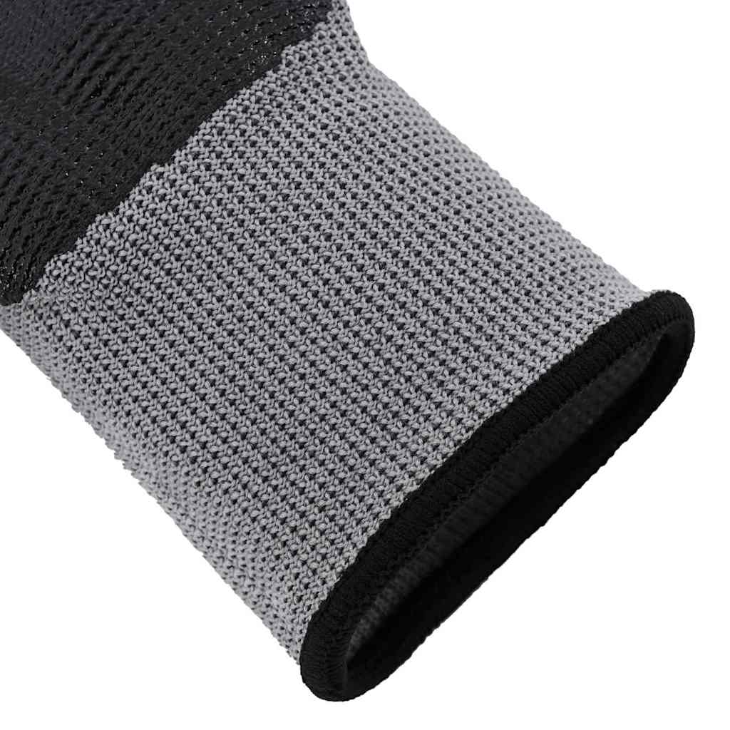 Arbeitshandschuhe 12 Stk. Grau und Schwarz 10 / XL Polyester