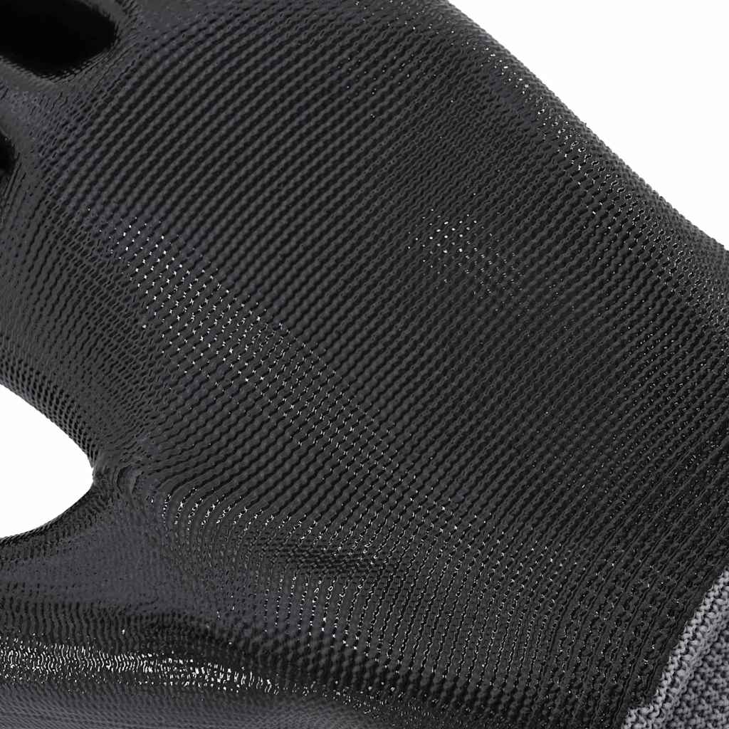Arbeitshandschuhe 12 Stk. Grau und Schwarz 10 / XL Polyester