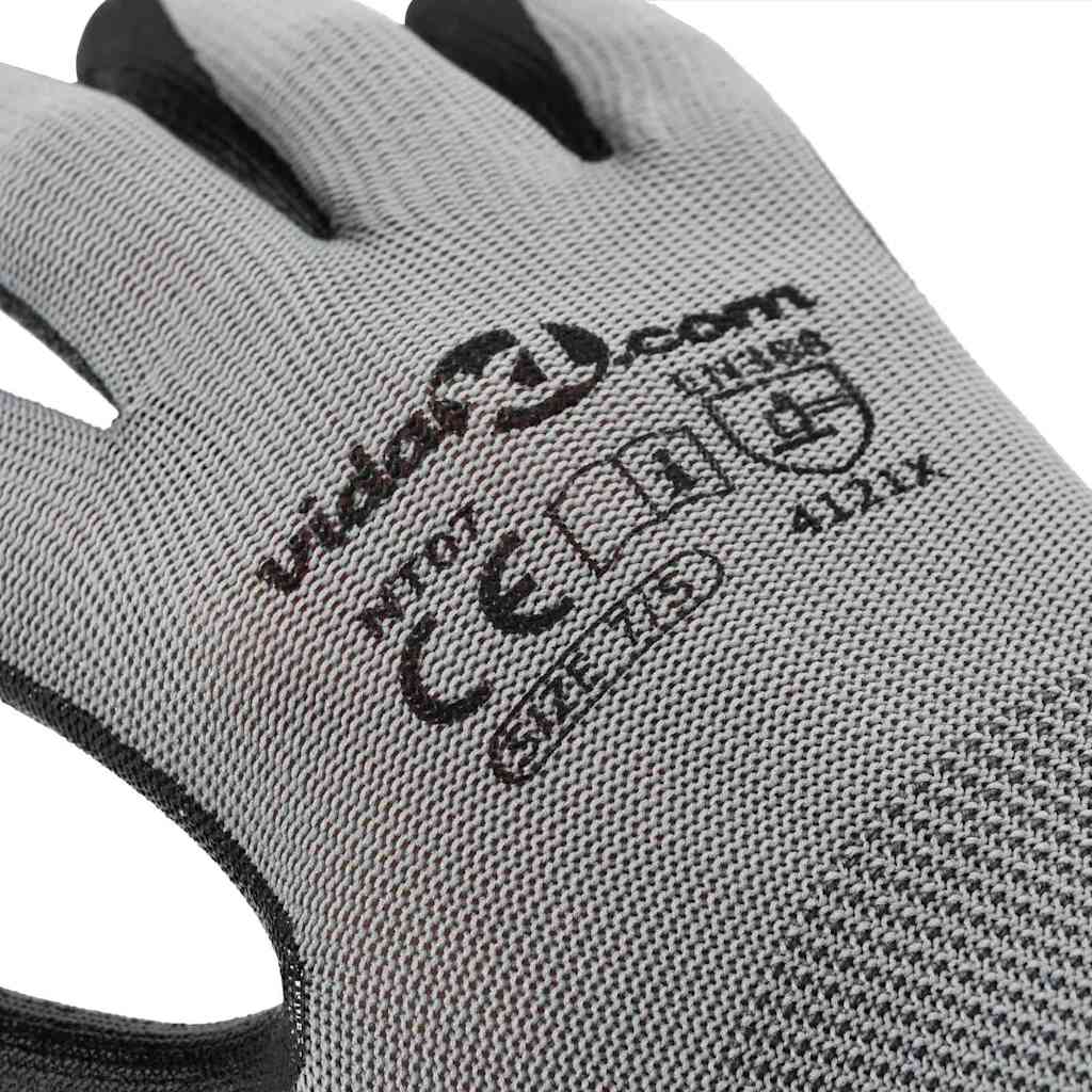 Arbeitshandschuhe 12 Stk. Grau und Schwarz 10 / XL Polyester