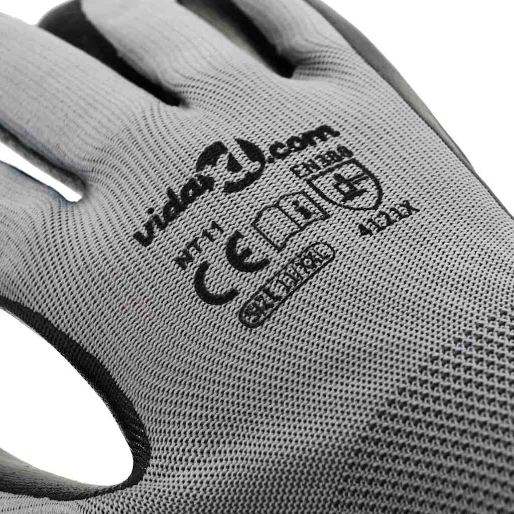 Arbeitshandschuhe 24 Stk. Grau und Schwarz 11 / XXL Polyester