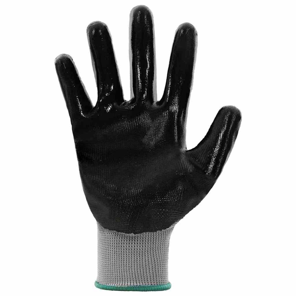 Arbeitshandschuhe 24 Stk. Grau und Schwarz 11 / XXL Polyester