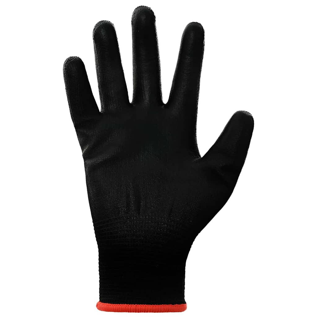 Arbeitshandschuhe 12 Stk. Schwarz 7 / S Polyester