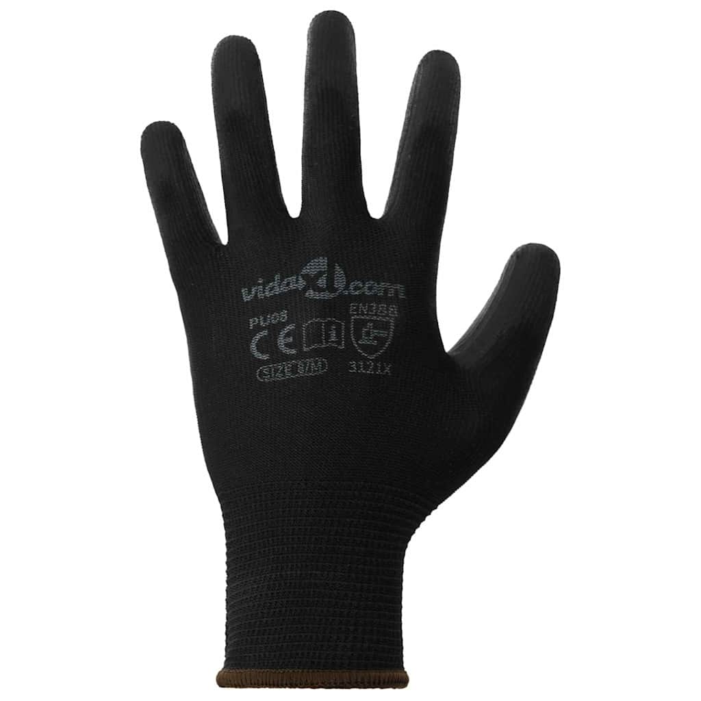 Arbeitshandschuhe 24 Stk. Schwarz 8 / m Polyester