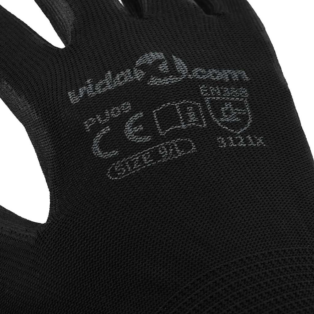 Arbeitshandschuhe 12 Stk. Schwarz 9 / l Polyester