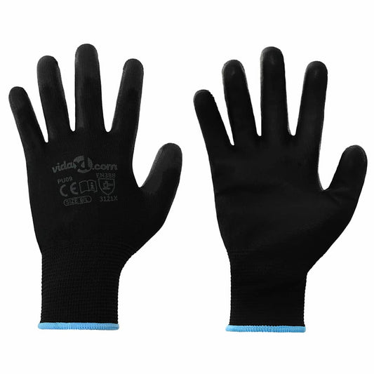 Arbeitshandschuhe 24 Stk. Schwarz 9 / l Polyester