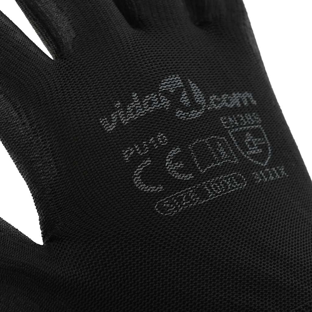 Arbeitshandschuhe 12 Stk. Schwarz 10 / XL Polyester