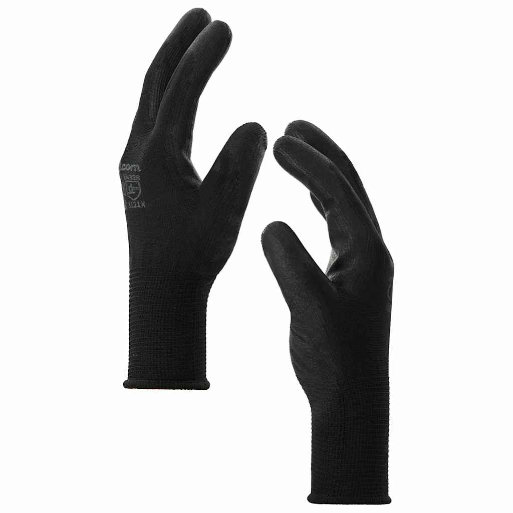 Arbeitshandschuhe 12 Stk. Schwarz 10 / XL Polyester