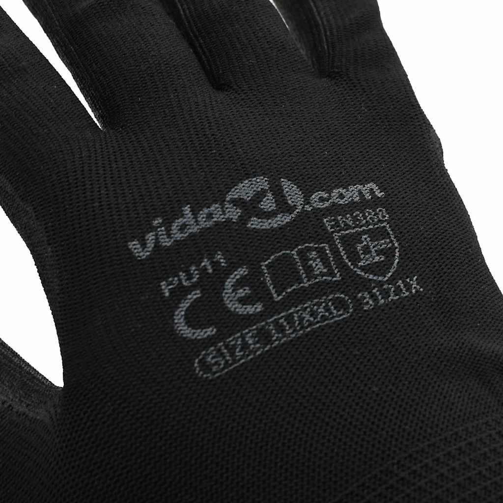 Arbeitshandschuhe 12 Stk. Schwarz 11 / XXL Polyester