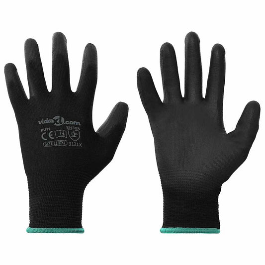 Arbeitshandschuhe 24 Stk. Schwarz 11 / XXL Polyester