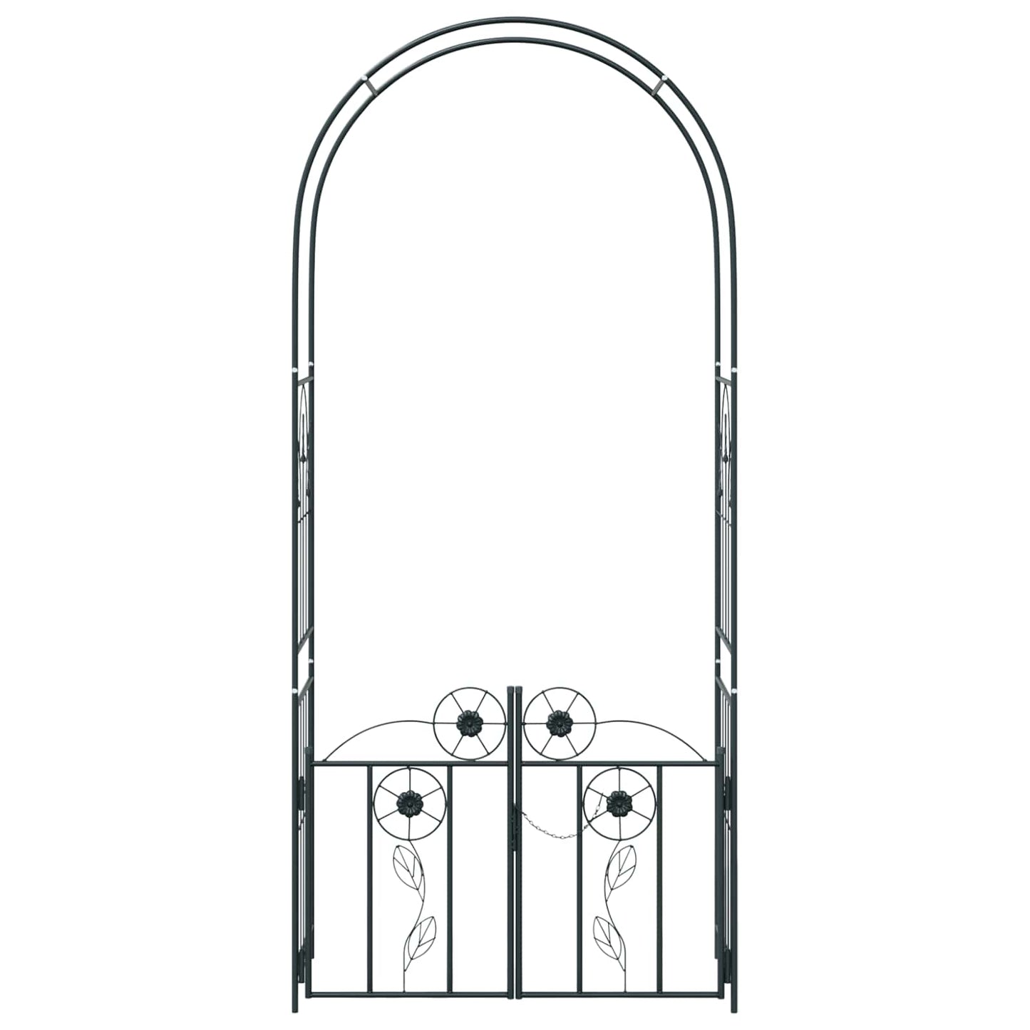Gartenbogen Schwarz 102 x 50 x 218 cm Stahl