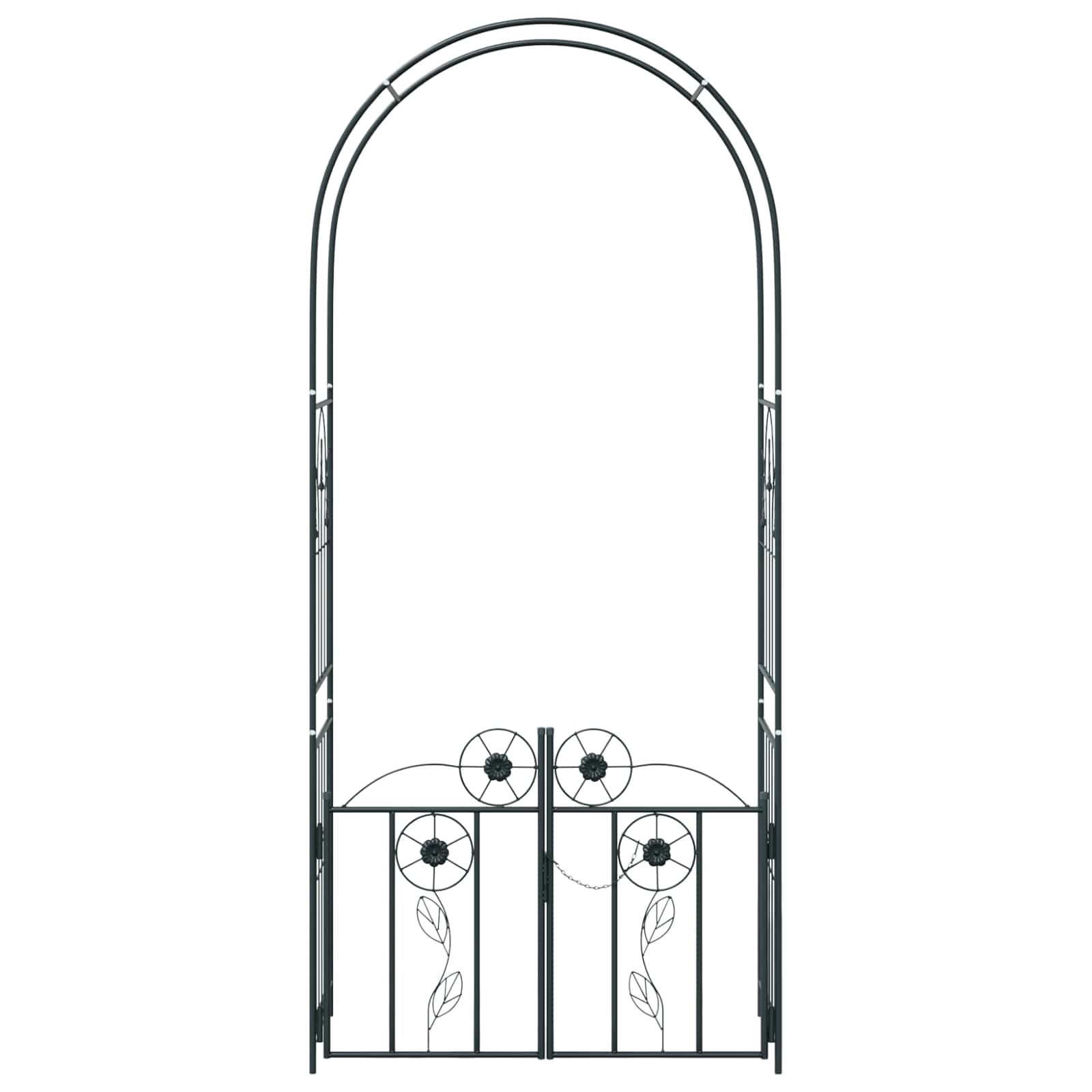 Gartenbogen Schwarz 102 x 50 x 218 cm Stahl