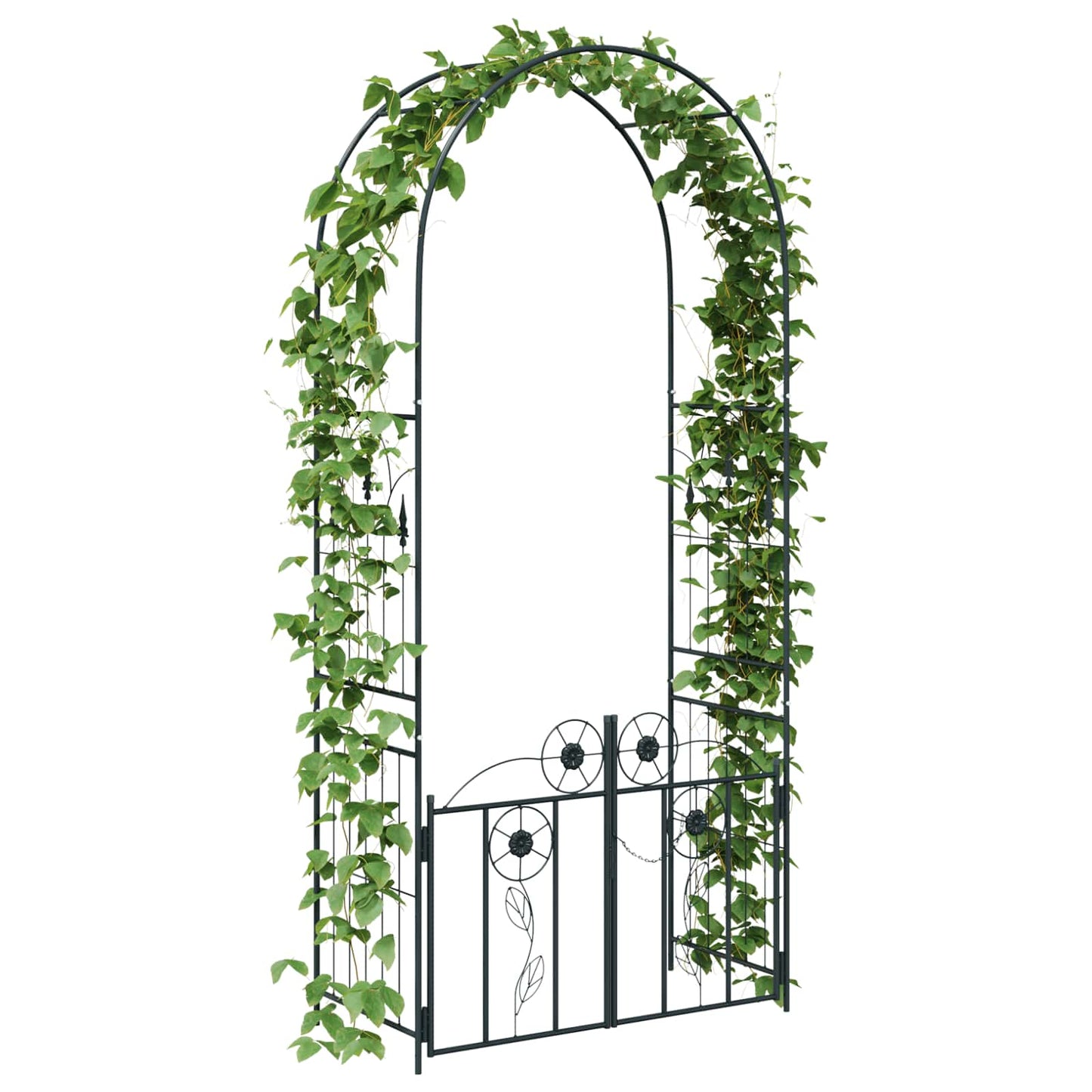Gartenbogen Schwarz 102 x 50 x 218 cm Stahl