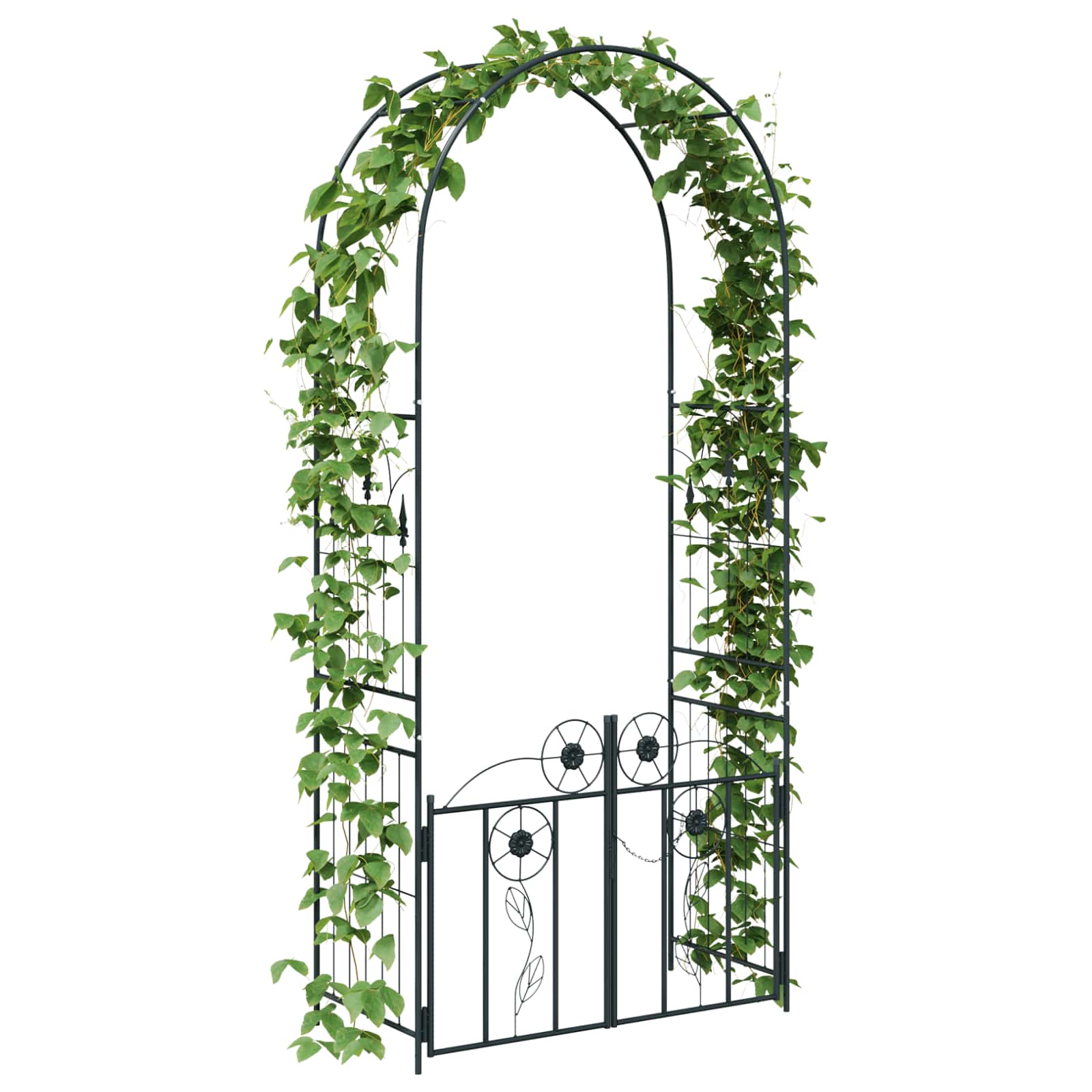 Gartenbogen Schwarz 102 x 50 x 218 cm Stahl