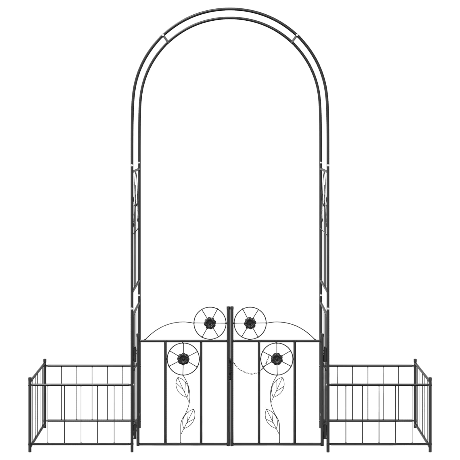 Gartenbogen Schwarz 203 x 50 x 218 cm Stahl