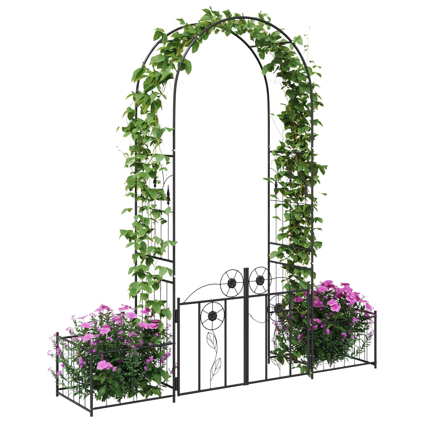 Gartenbogen Schwarz 203 x 50 x 218 cm Stahl