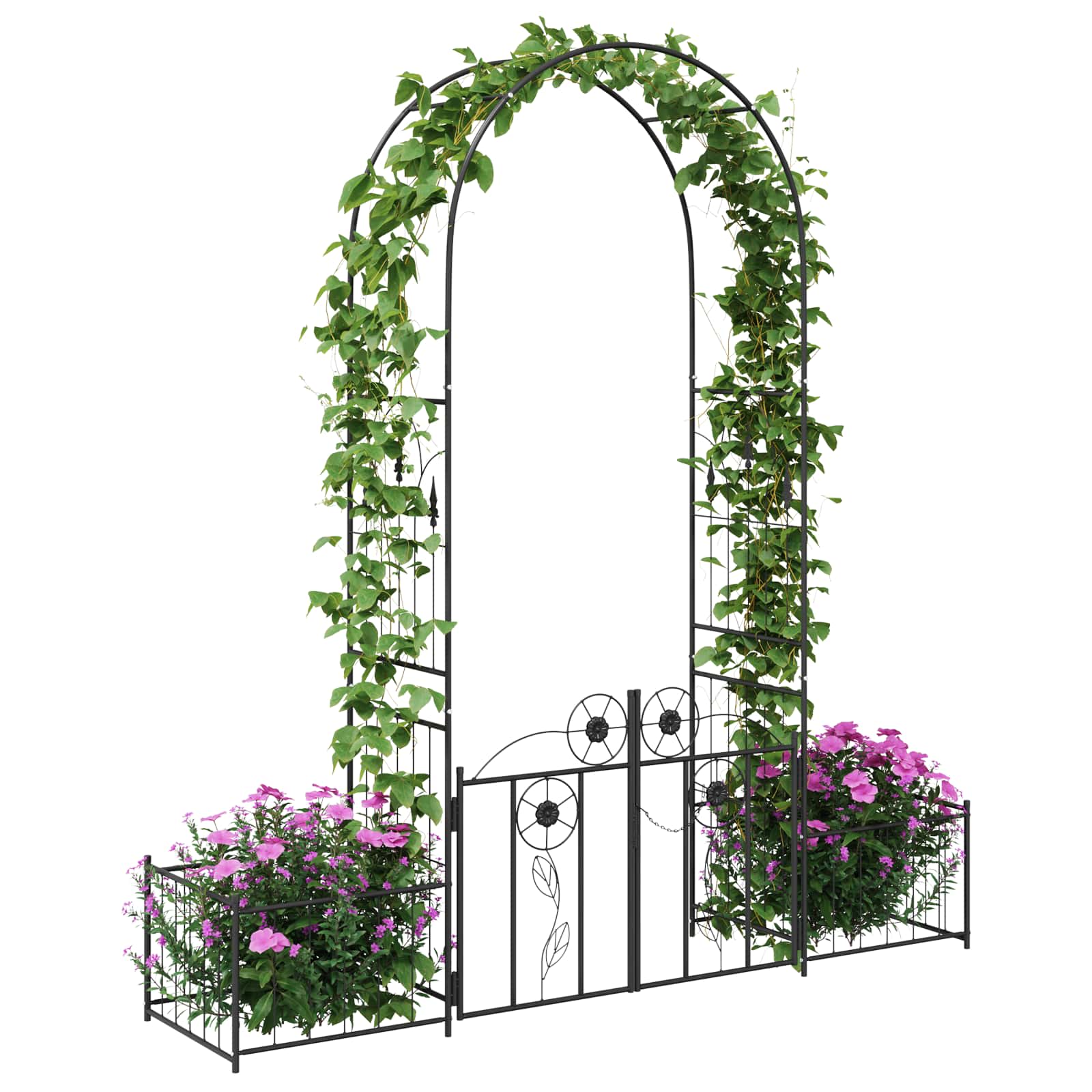 Gartenbogen Schwarz 203 x 50 x 218 cm Stahl