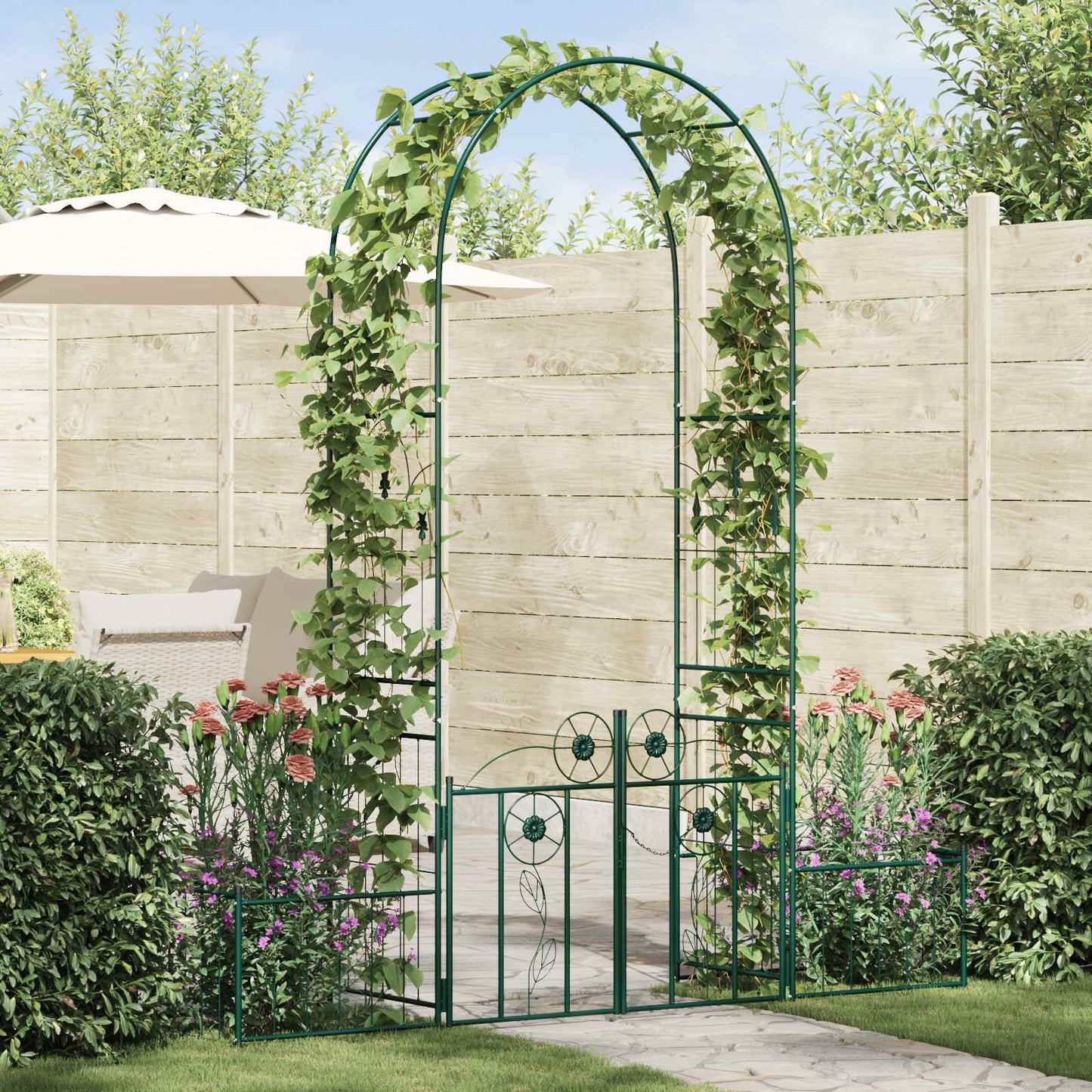 Gartenbogen Grün 203 x 50 x 218 cm Stahl