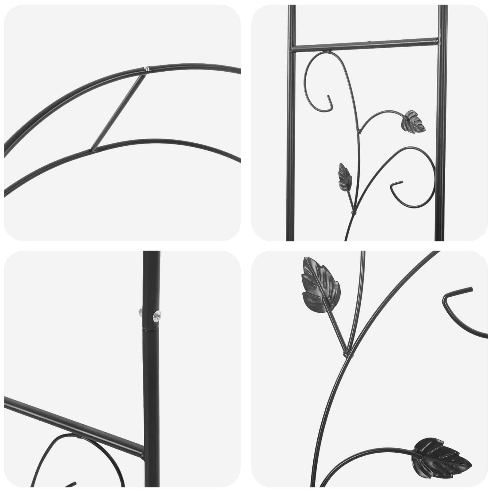 Gartenbogen Schwarz 115 x 37 x 231 cm