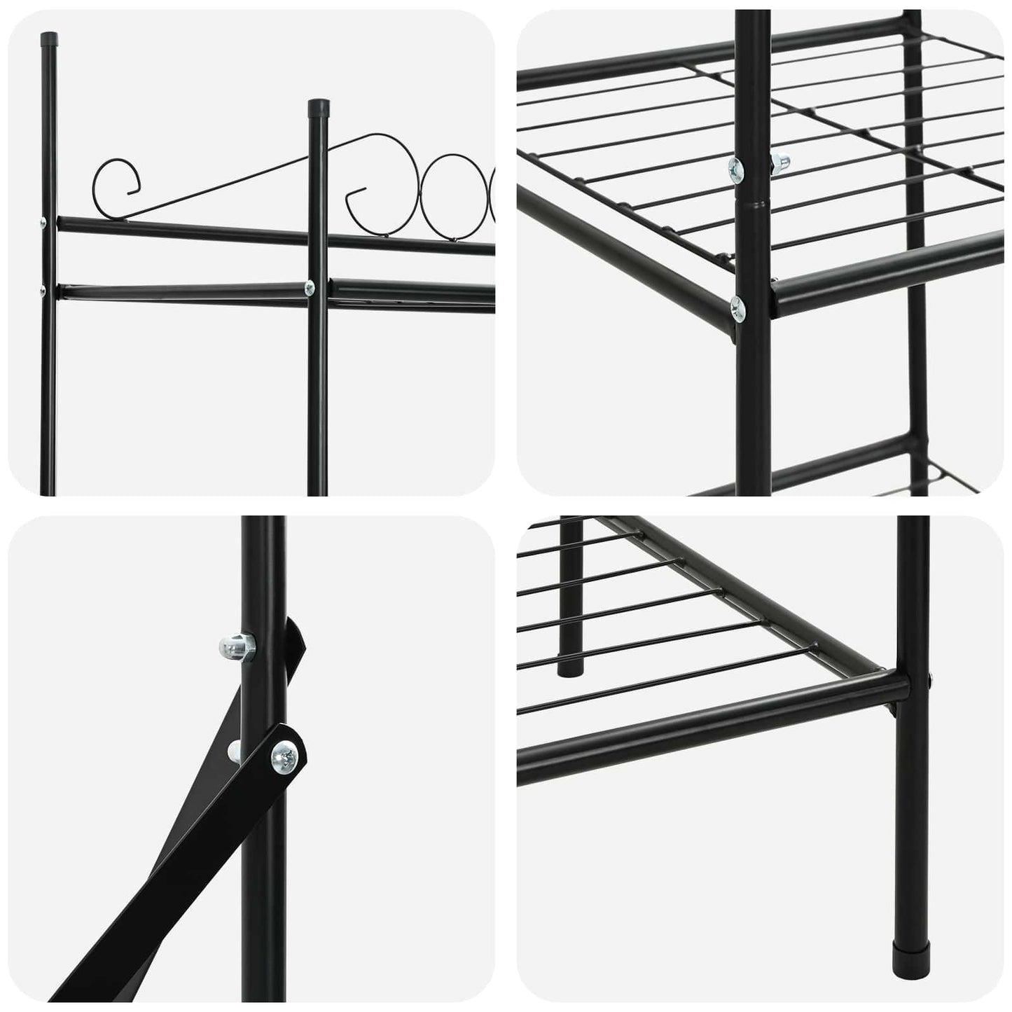 Offener Kleiderschrank Schwarz 104,5 x 45 x 172 cm Stahl