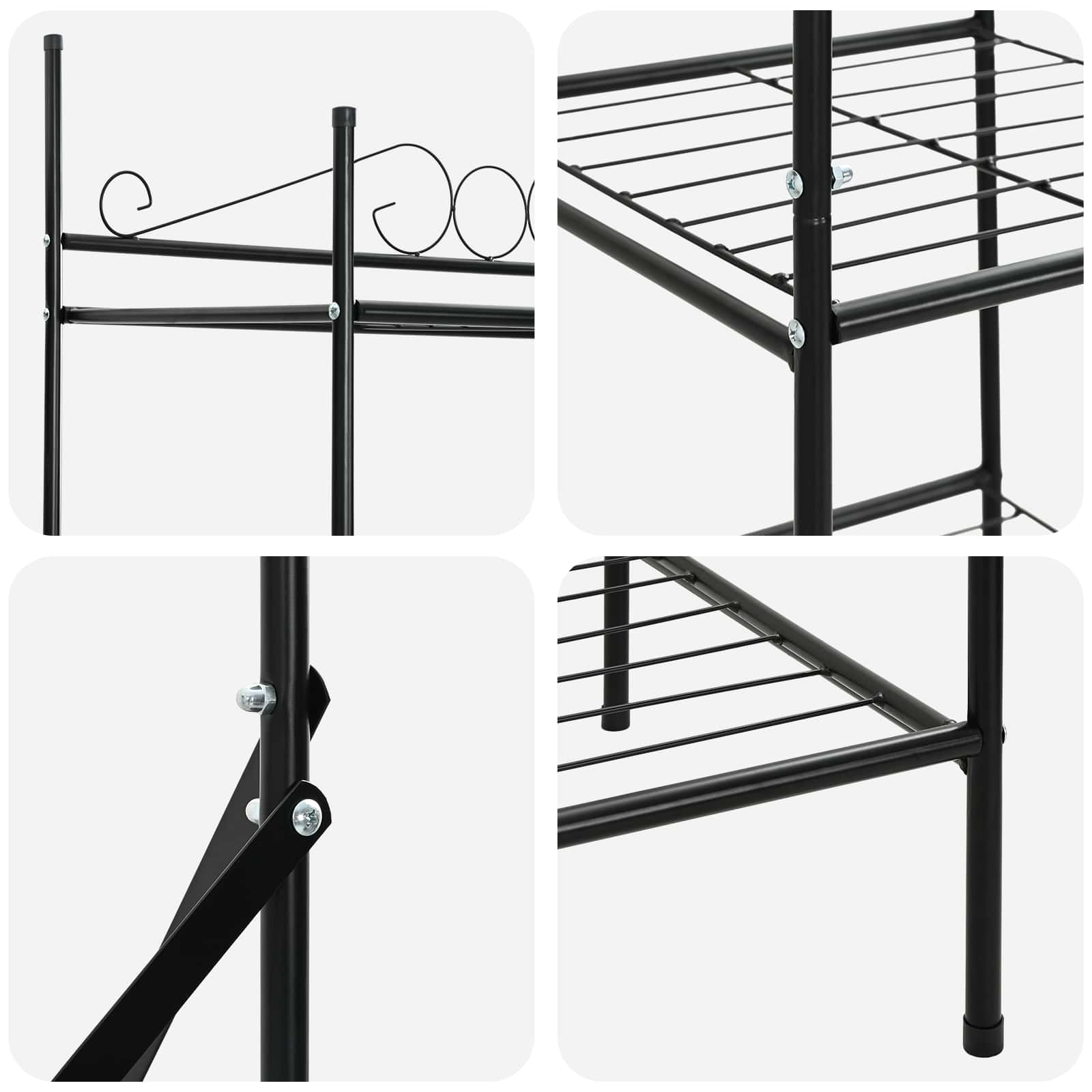 Offener Kleiderschrank Schwarz 104,5 x 45 x 172 cm Stahl
