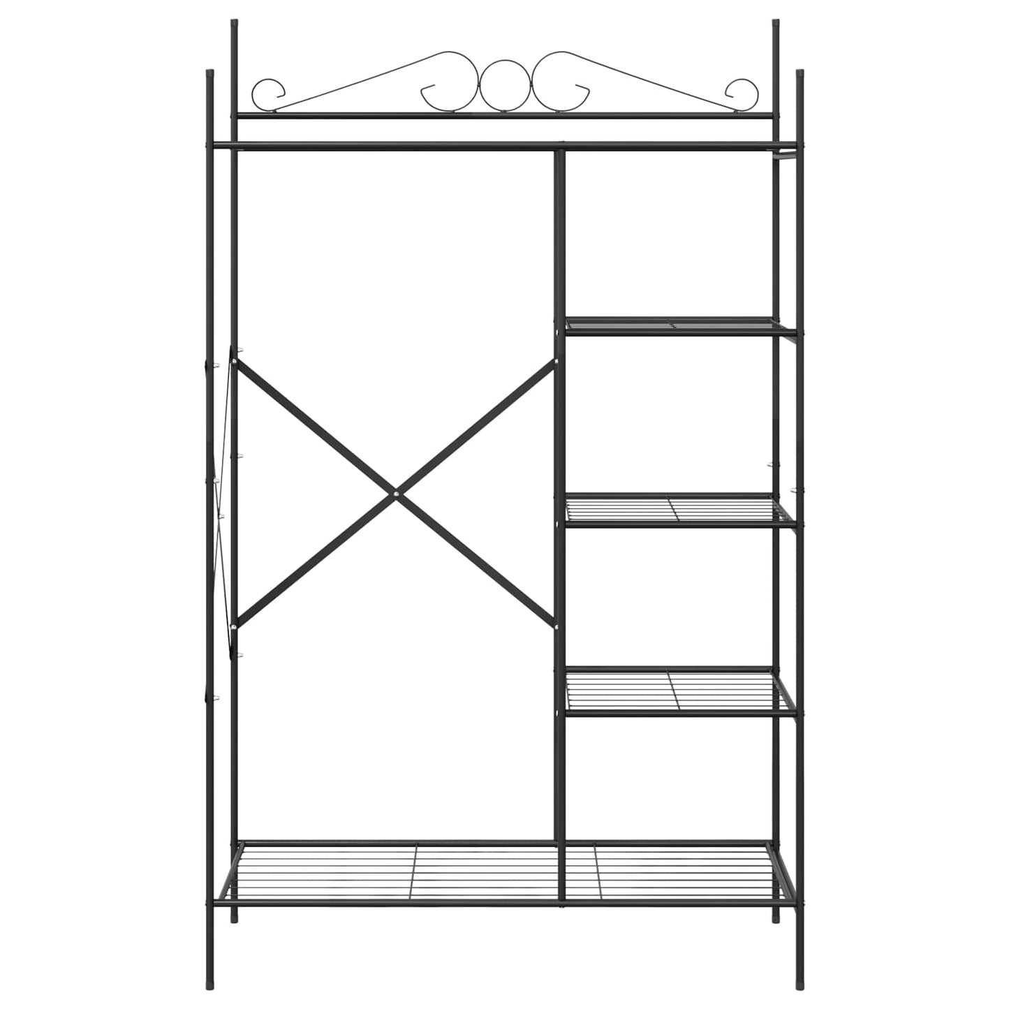 Offener Kleiderschrank Schwarz 104,5 x 45 x 172 cm Stahl
