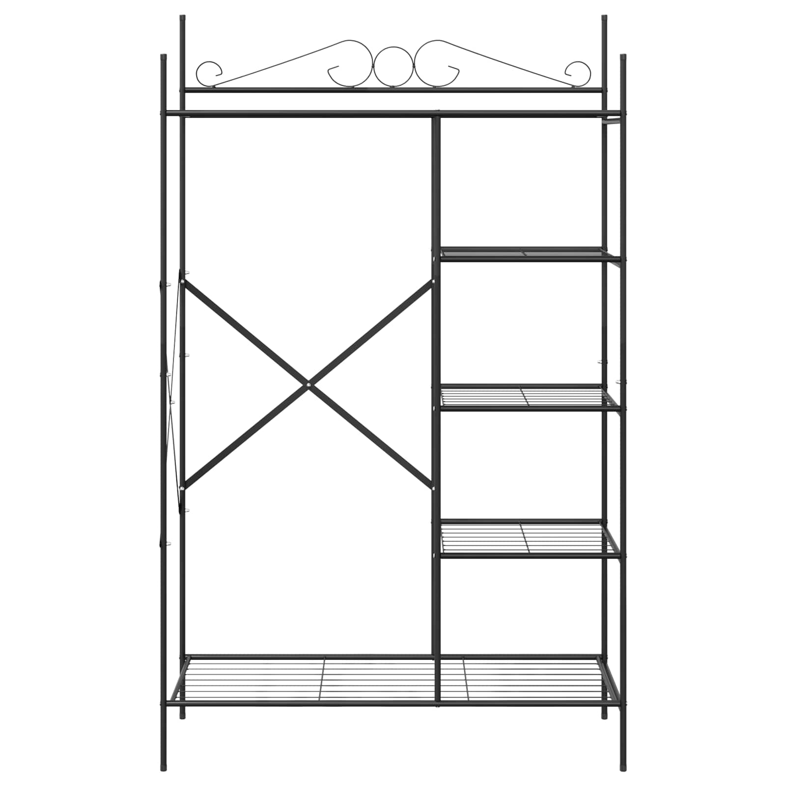 Offener Kleiderschrank Schwarz 104,5 x 45 x 172 cm Stahl