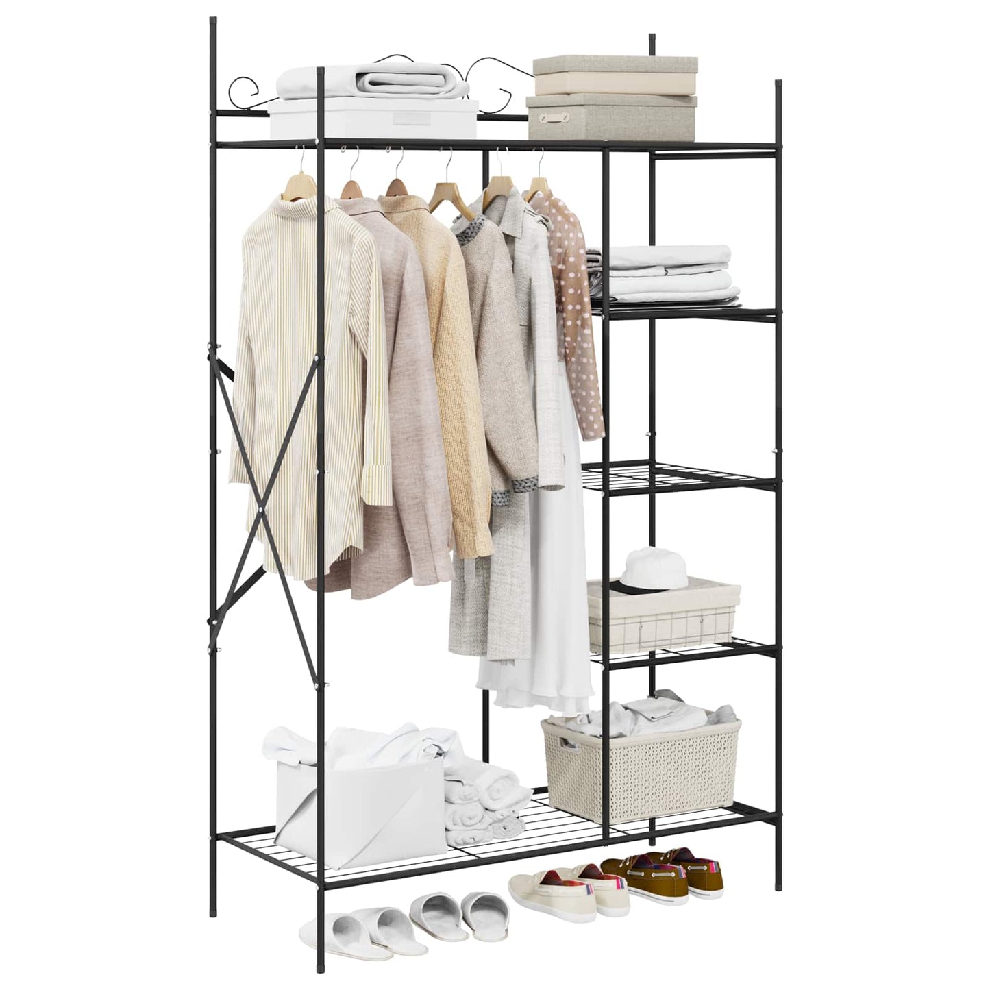 Offener Kleiderschrank Schwarz 104,5 x 45 x 172 cm Stahl