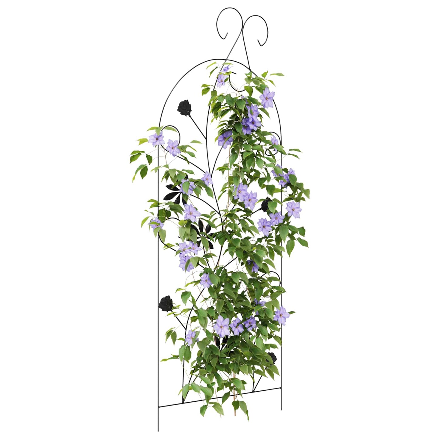 Gartenzaun 3 Stk. Schwarz 112 x 39,5 cm Stahl