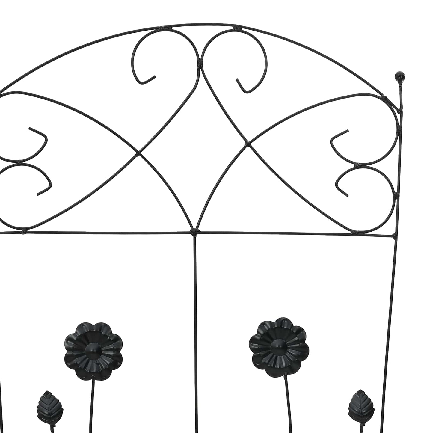 Gartenzaun 3 Stk. Schwarz 110,5 x 42,5 cm Stahl