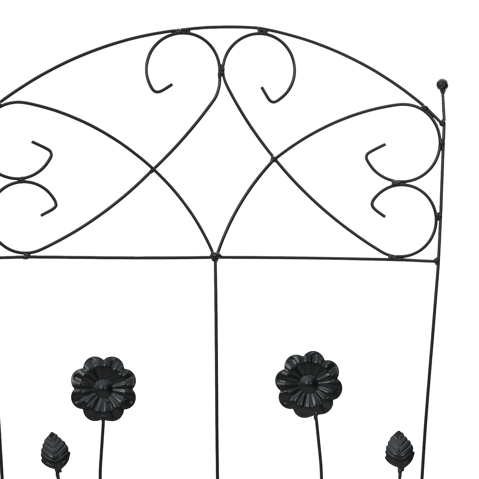 Gartenzaun 3 Stk. Schwarz 110,5 x 42,5 cm Stahl