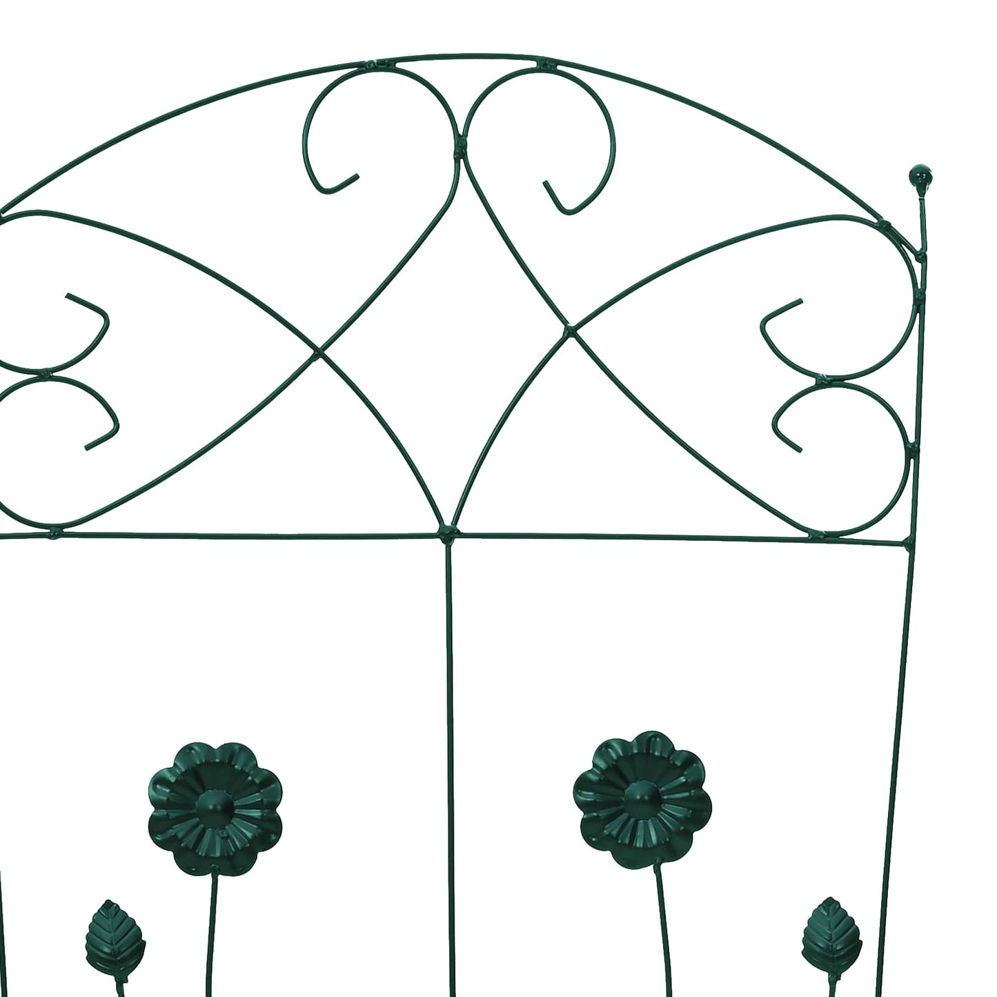 Gartenzaun 3 Stk. Grün 110,5 x 42,5 cm Stahl
