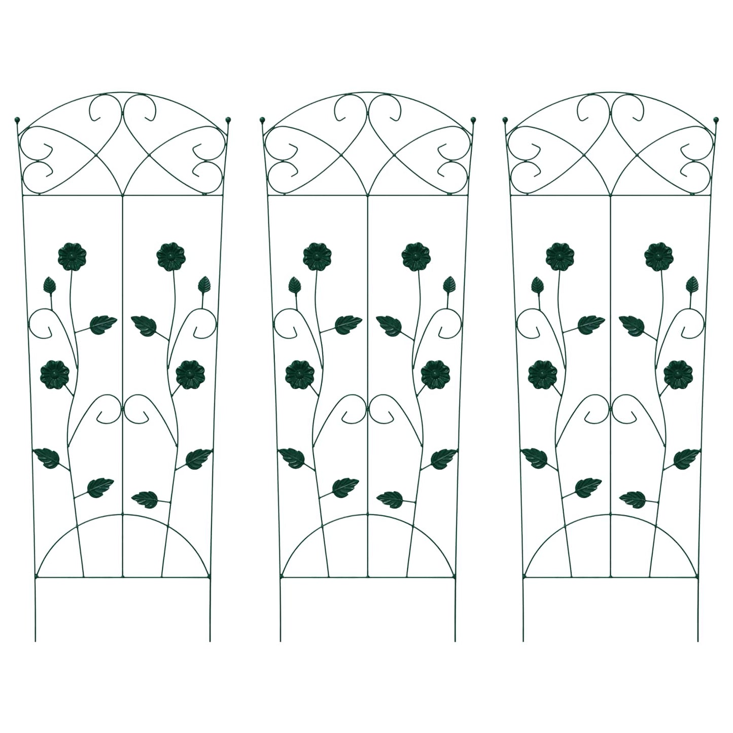Gartenzaun 3 Stk. Grün 110,5 x 42,5 cm Stahl
