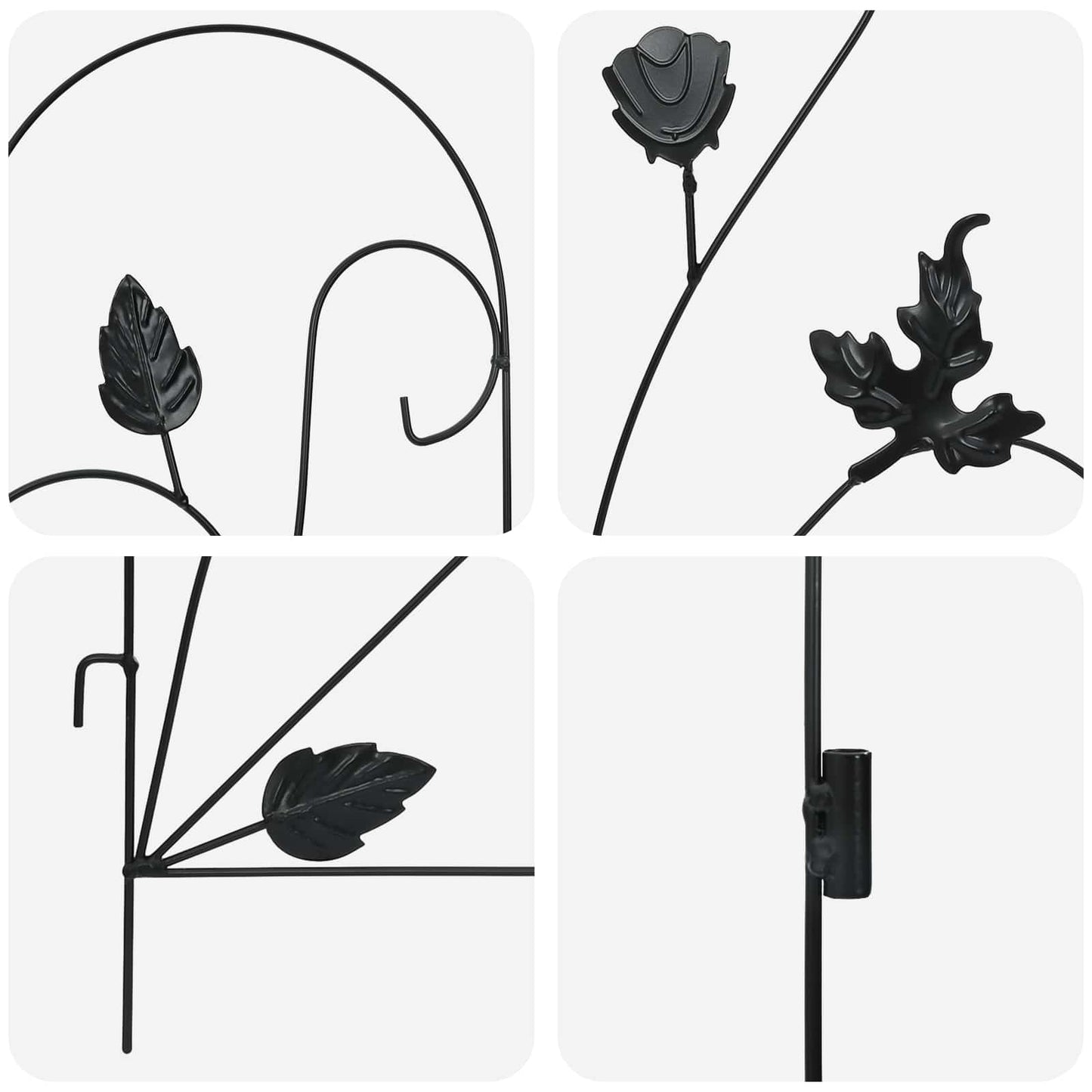 Gartenzaun 5 stk. Stahl Schwarz