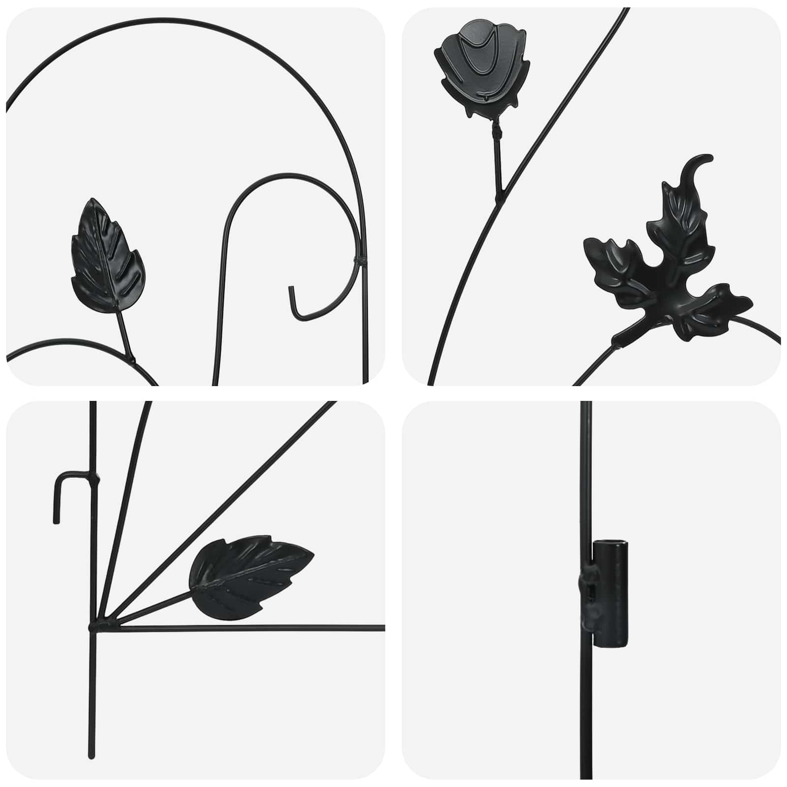 Gartenzaun 5 stk. Stahl Schwarz