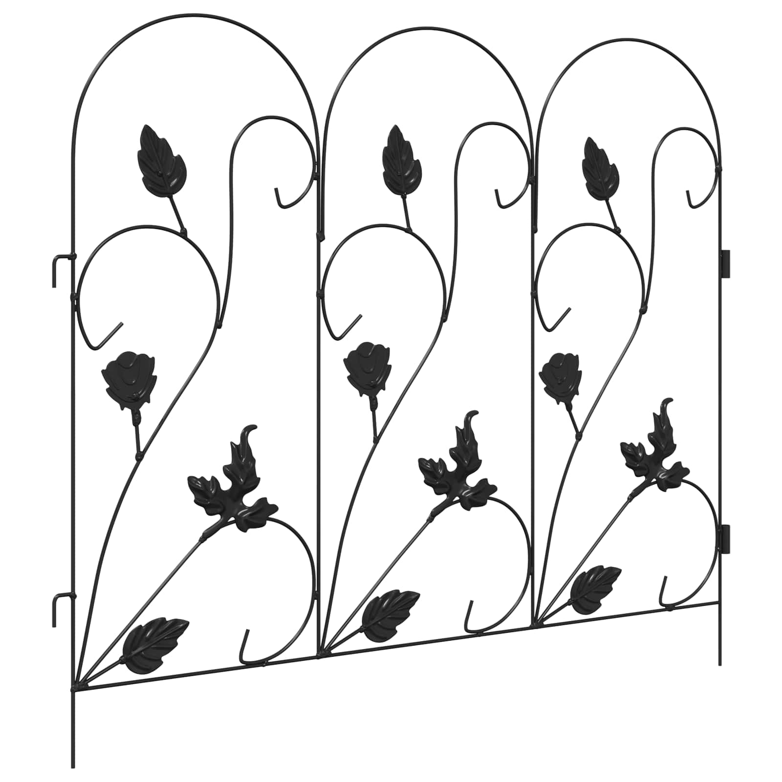 Gartenzaun 5 Stk. Stahl Schwarz