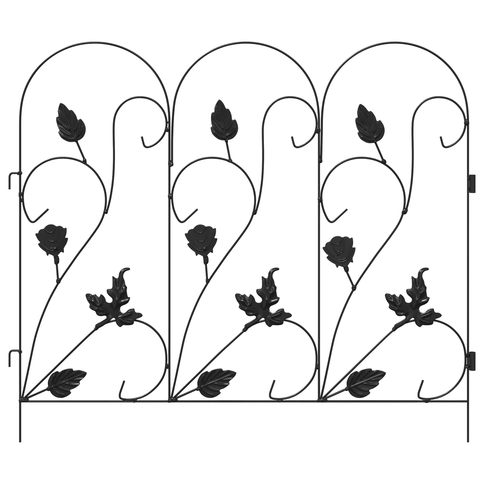 Gartenzaun 5 Stk. Stahl Schwarz