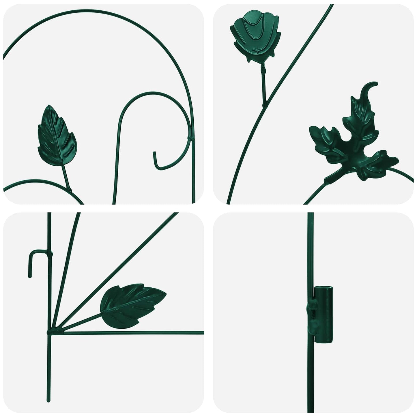 Gartenzaun 5 Stk. Stahl Grün