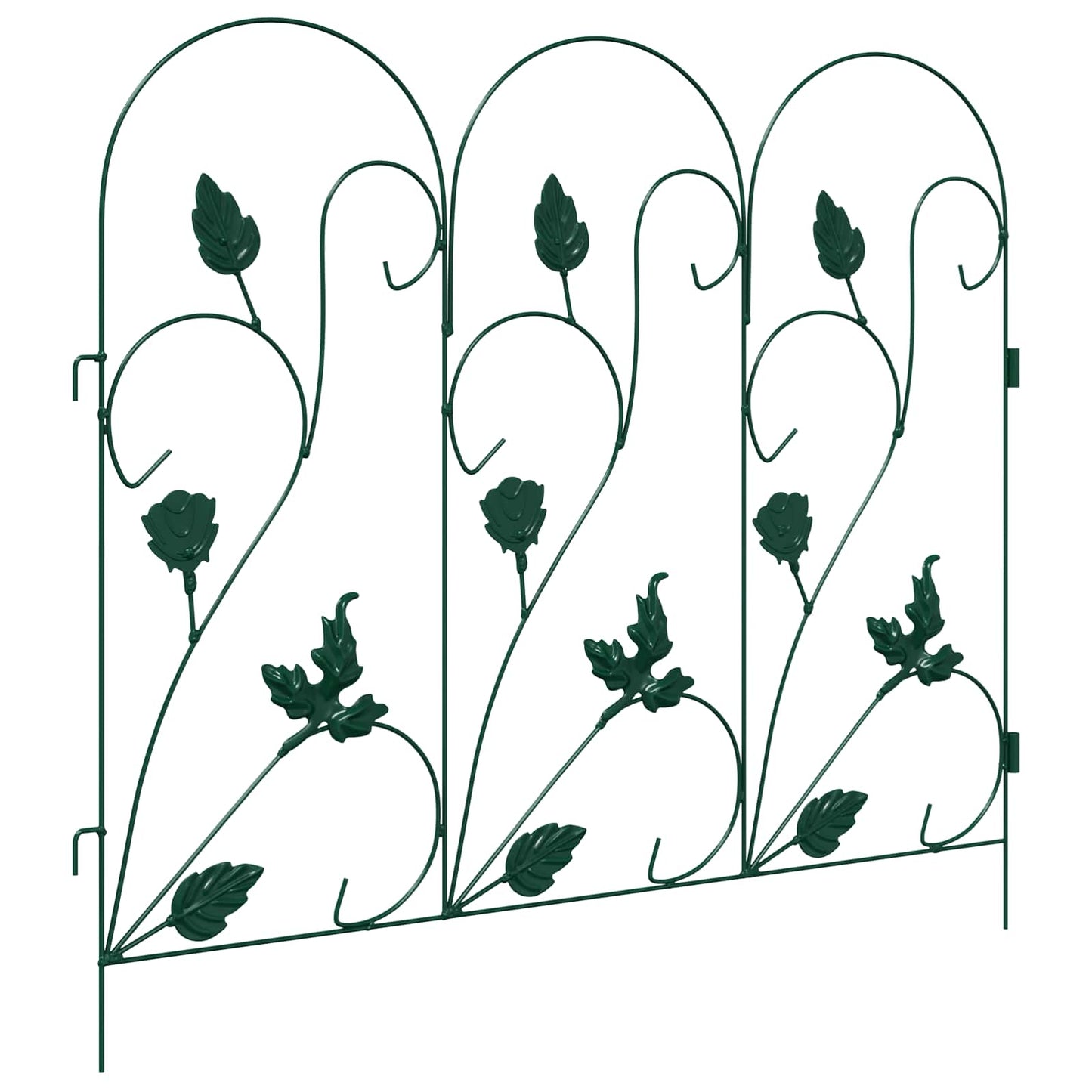 Gartenzaun 5 Stk. Stahl Grün