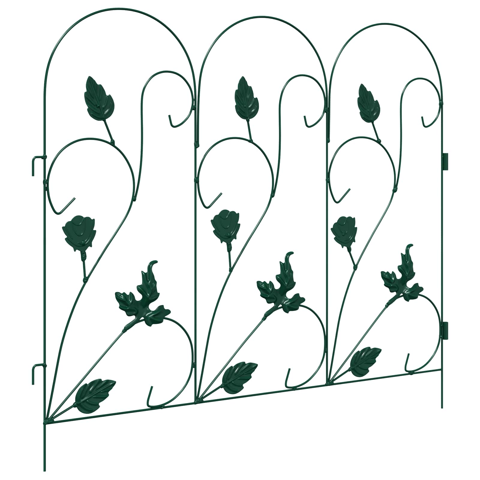Gartenzaun 5 stk. Stahl Grün